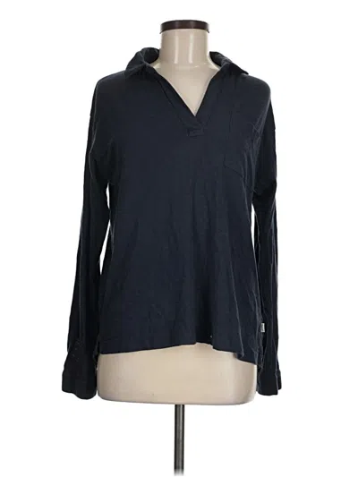 Pre-owned Fat Face Long Sleeve Polo Shirt In Blue