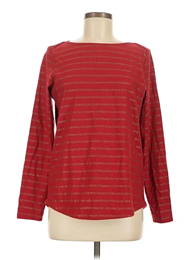 Pre-owned Fat Face Long Sleeve Top Red Boatneck Tops