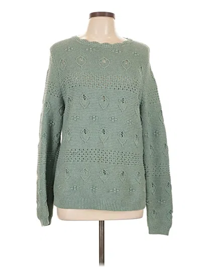 Pre-owned Fat Face Pullover Sweater In Green