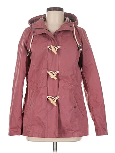 Pre-owned Fat Face Raincoat In Burgundy