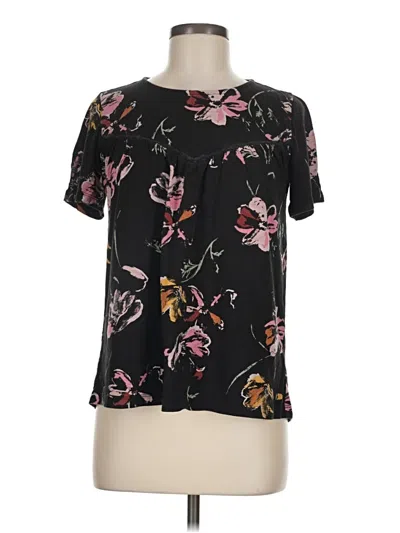 Pre-owned Fat Face Short Sleeve Blouse In Black