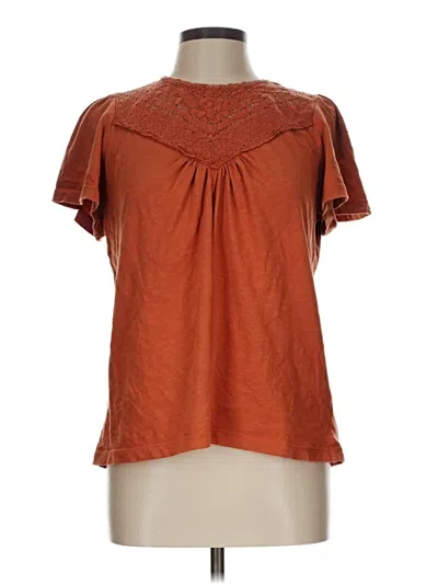 Pre-owned Fat Face Short Sleeve Blouse In Orange