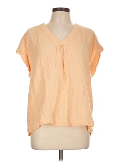 Pre-owned Fat Face Short Sleeve Blouse In Orange