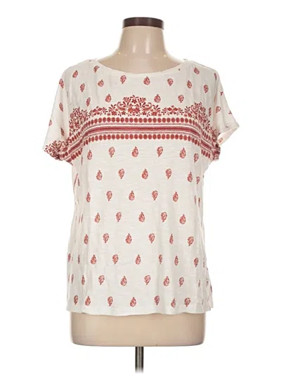 Pre-owned Fat Face Short Sleeve Blouse In White