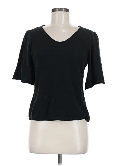 Pre-owned Fat Face Short Sleeve Top Black V-neck Tops