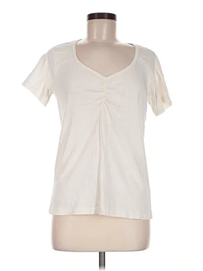 Pre-owned Fat Face Short Sleeve Top Ivory Sweetheart Neckline Tops