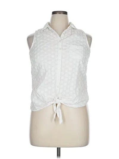 Pre-owned Fat Face Sleeveless Button Down Shirt In White