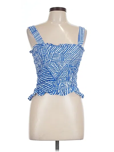 Pre-owned Fat Face Sleeveless Top Blue Strapless Neckline Tops