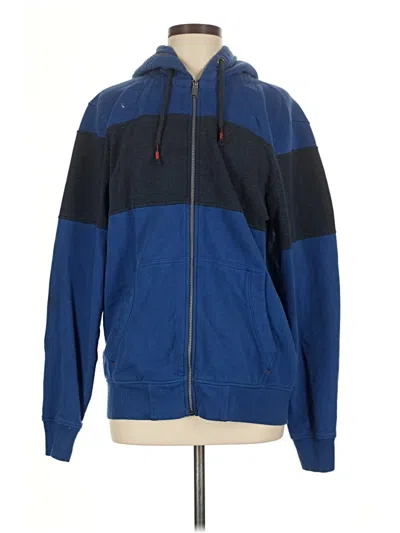 Pre-owned Fat Face Zip Up Hoodie In Blue