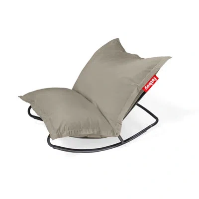 Fatboy Original Slim Outdoor Bean Bag Chair + Rock 'n Roll Rocker Bundle In Gray Taupe
