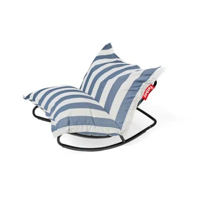 Fatboy Original Slim Outdoor Bean Bag Chair + Rock 'n Roll Rocker Bundle In Ocean Blue