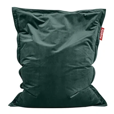 Fatboy Original Slim Recycled Velvet Bean Bag Chair In Navy Blue Polyester