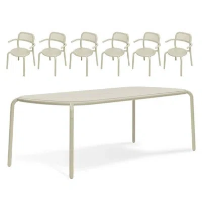 Fatboy Toni Tablo Outdoor Dining Table Set With Armchairs In Desert