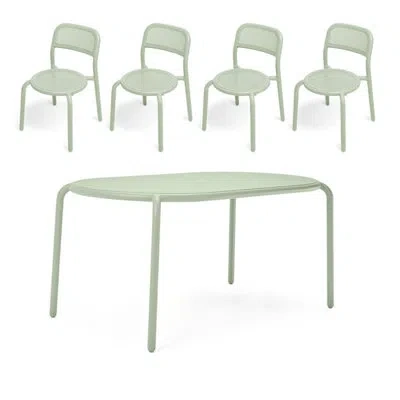 Fatboy Toni Tablo Outdoor Dining Table Set With Chairs In Green