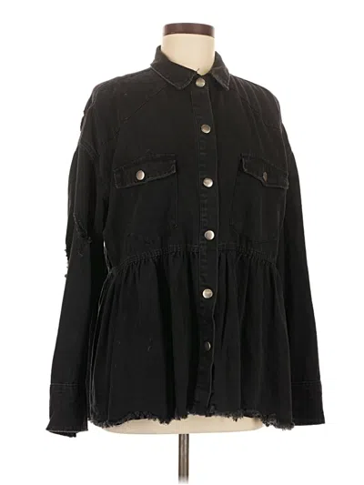 Pre-owned Fate 3/4 Sleeve Blouse In Black