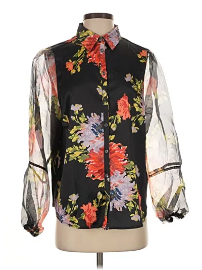 Pre-owned Fate 3/4 Sleeve Blouse In Black