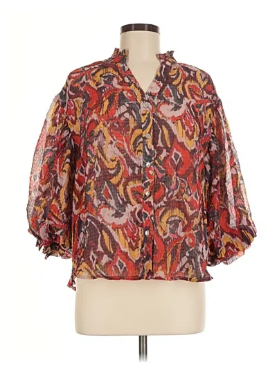 Pre-owned Fate 3/4 Sleeve Blouse In Brown