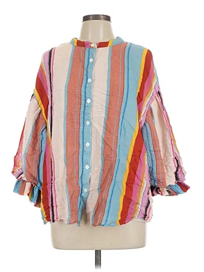 Pre-owned Fate 3/4 Sleeve Blouse In Brown