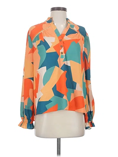 Pre-owned Fate 3/4 Sleeve Blouse In Orange