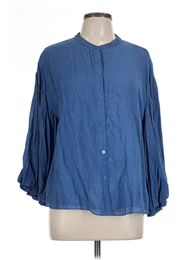Pre-owned Fate 3/4 Sleeve Button Down Shirt In Blue
