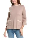 Fate Contrast Lurex Yarn Sweater In Cocoa Blush In Brown