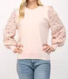 Fate 3d Floral Sweater In Blush In Pink