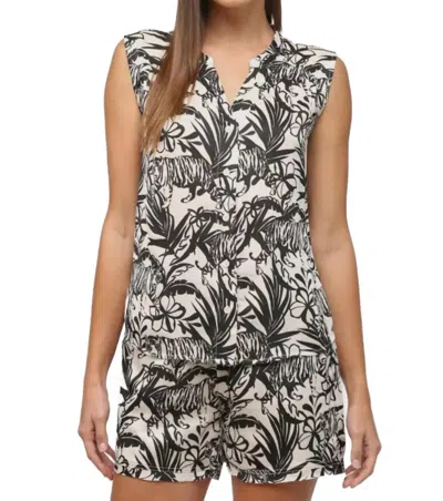 Fate Abstract Animal Print Blouse In Grey In Multi