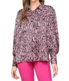Fate Abstract Print Pocket Button Down Shirt In Pink