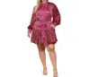 Fate Mixed Animal Print Button Down Dress In Red In Multi