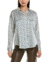 Fate Animal Print Satin Button-down Shirt In White