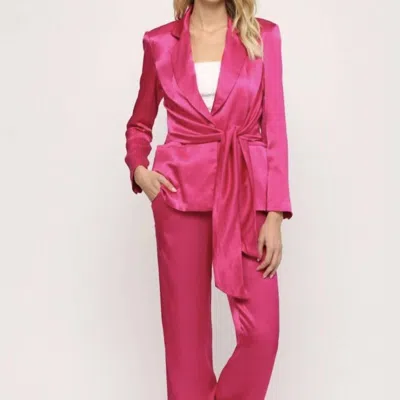 Fate Barbie Tie Front Blazer In Fuchsia In Pink
