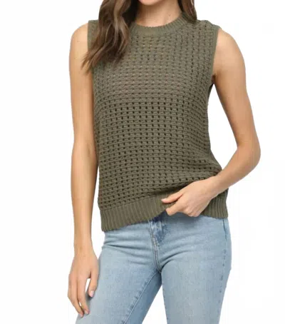 Fate Becky Sweater Tank In Olive In Gray