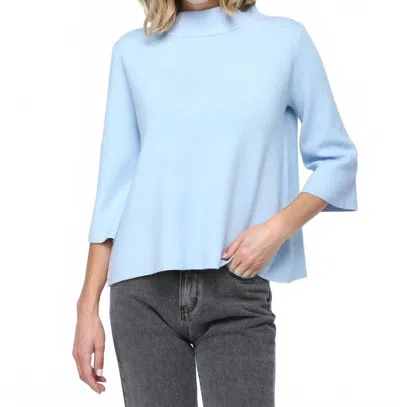 Fate Bell Mock Neck Pullover In Blue