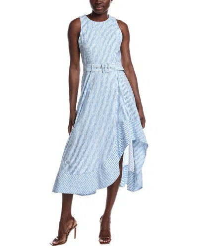 Fate Belted Midi Dress In Blue