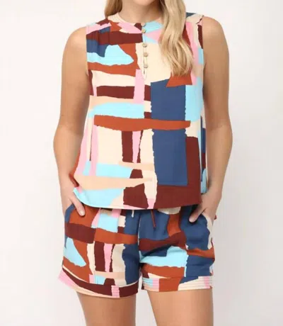 Fate Block Multi Shorts In Pink Multi