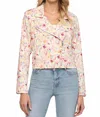 Fate Blooming Flowers Moto Jacket In Pink In Neutral