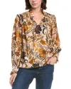 Fate Botanical Print Blouse In Brown