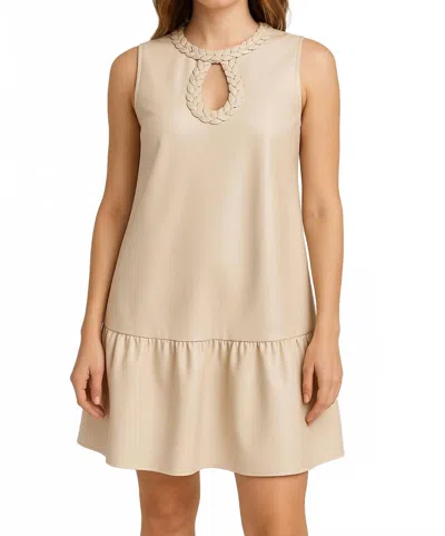 Fate Braided Keyhole Neckline Dress In Beige In Neutral