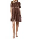 Fate By Lfd Alyssa Mini Dress In Chocolate Brown Velvet In Multi