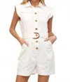 Fate By Lfd Belted Romper In Off White In White