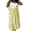 Fate By Lfd Big Bow High Tea Midi Dress In White/yellow In Multi