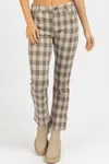 Fate By Lfd Checked High Rise Flare Pant In Neutral In Multi
