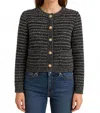 Fate By Lfd Corey Textured Tweed Cardigan In Black In Black