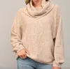 Fate By Lfd Cowl Neck Marled Yarn Sweater In Latte In Multi