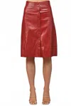 Fate By Lfd Faux Leather Midi Skirt In Crimson Red In Red