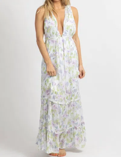 Fate By Lfd Floral Tassel Tie Maxi Dress In Lavender In Multi