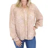 Fate By Lfd Leopard Chiffon Shimmer Blouse In Blush In Neutral