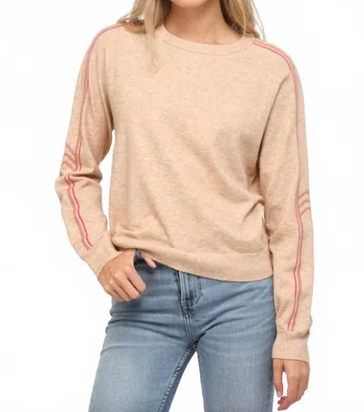 Fate By Lfd Riley Crew Neck Sweater In Oatmeal In White