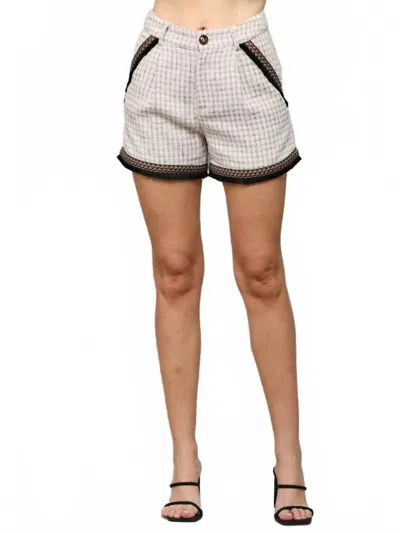 Fate By Lfd Strictly Business Tweed Short In Taupe In Gray