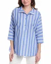 Fate By Lfd Striped Poplin Tunic In Blue In Blue